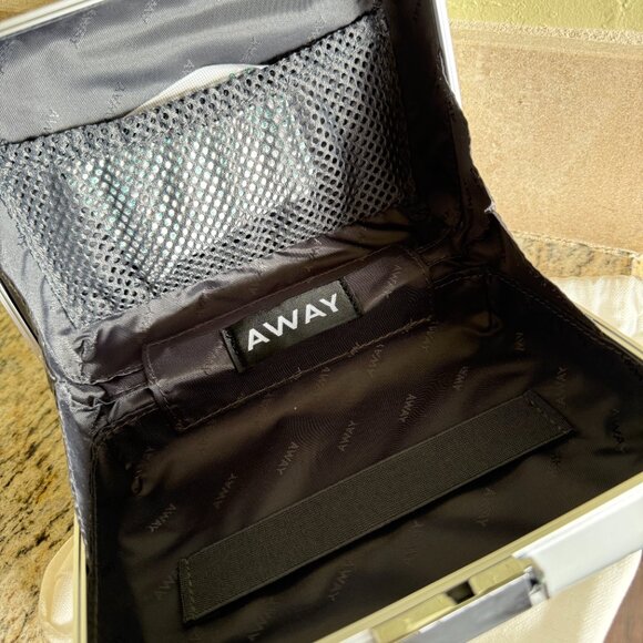 NEW Away Travel Mini Silver Aluminum Suitcase Toiletry Case - Picture 8 of 9